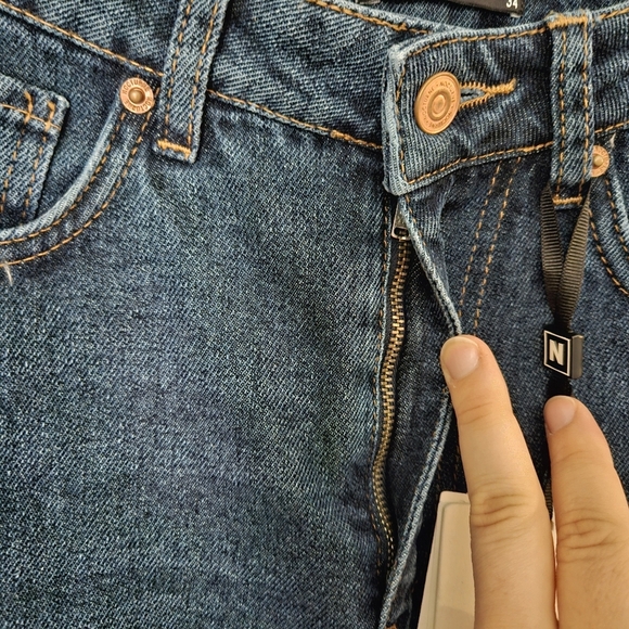 Nocturne Jeans Dark Blue High-Waisted Neutral Solid Classic Casual - Picture 4 of 11